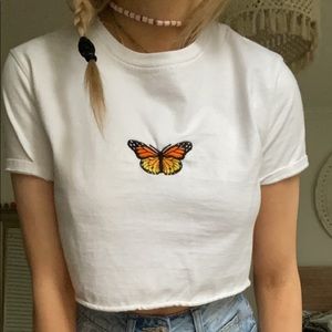 BRANDY MELVILLE BUTTERLY CROP TOP